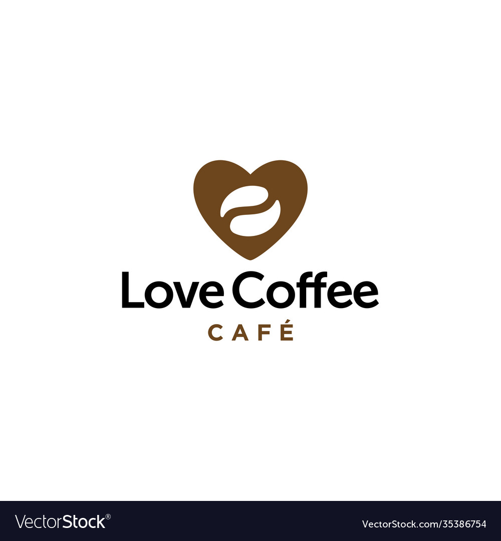 Coffee bean icon with heart symbol logo design Vector Image