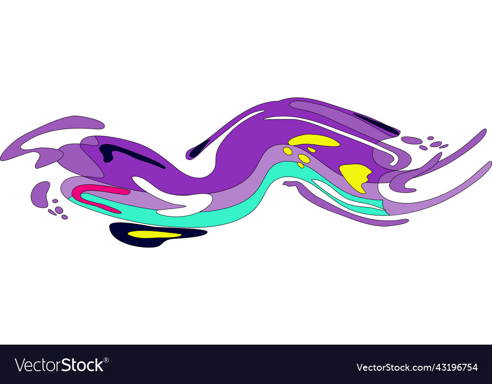 Color liquid wave flow element abstract colorful