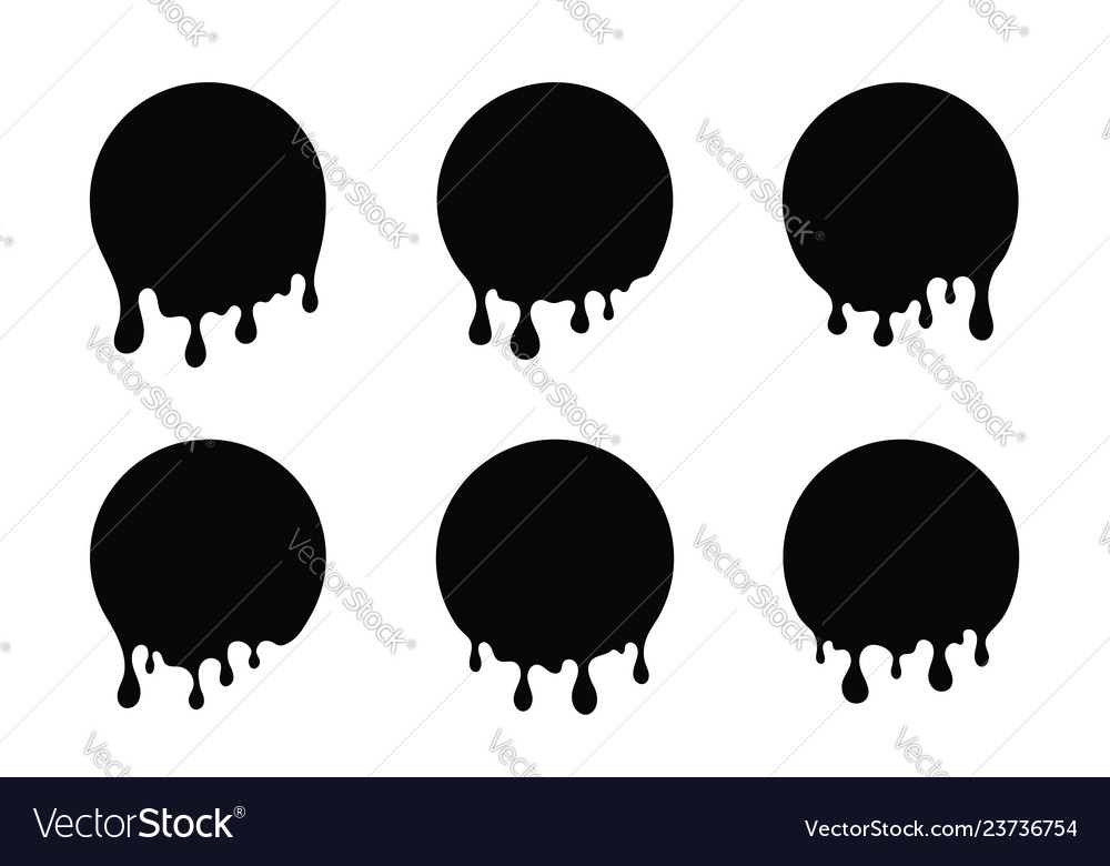 Dripping paint liquid stains oil or paint drops vector image Dripping paint liquid stains oil or paint drops
