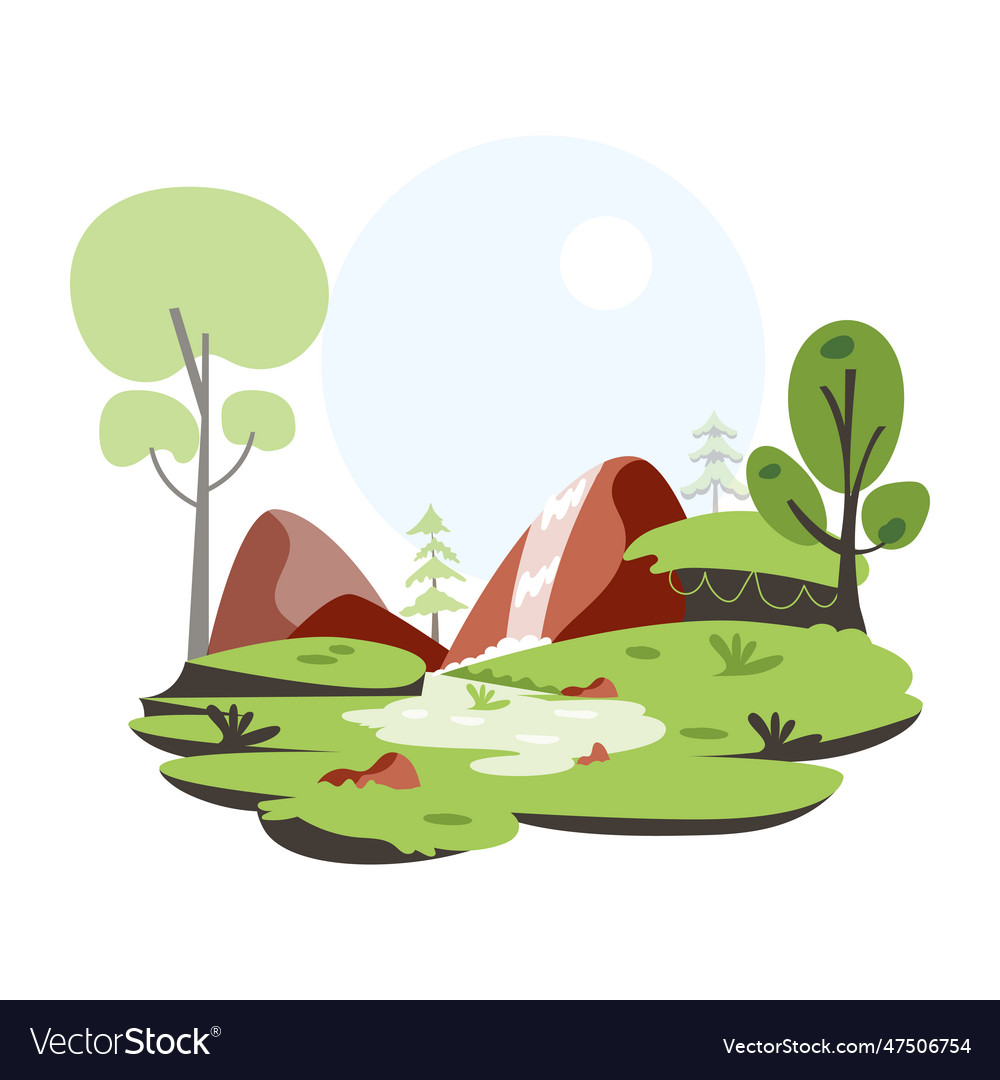 Forest river Royalty Free Vector Image - VectorStock