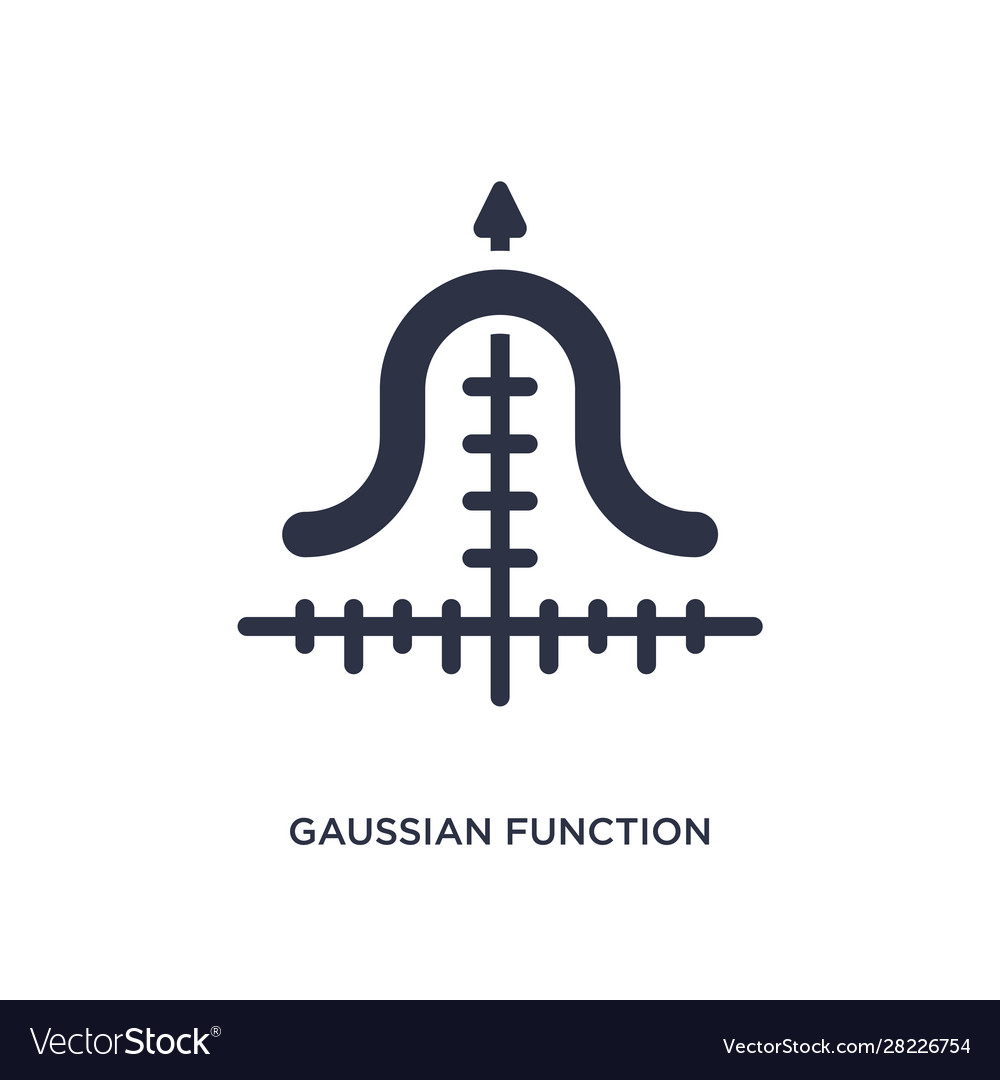 Gaussian function icon on white background simple