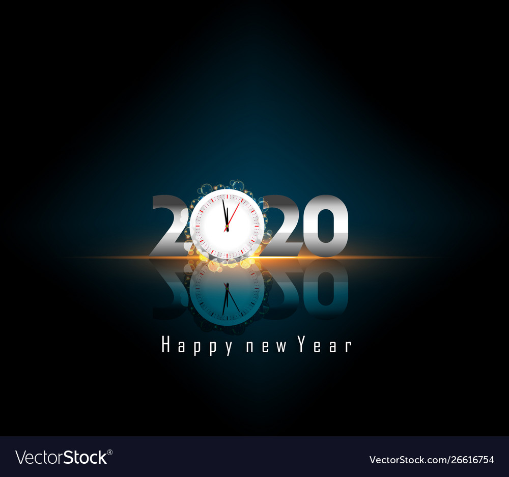 Happy new year 2020 lettering greeting inscription