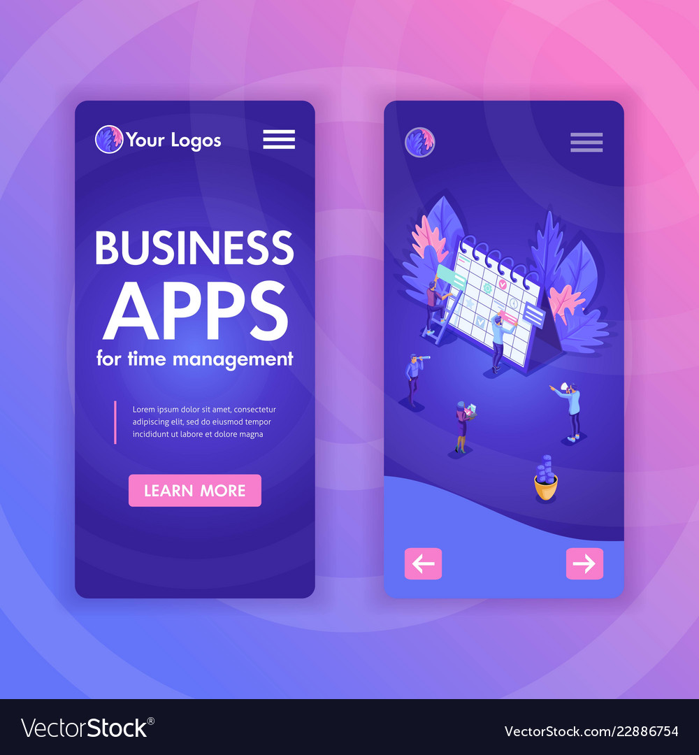 Landing page isometric concept business analysis