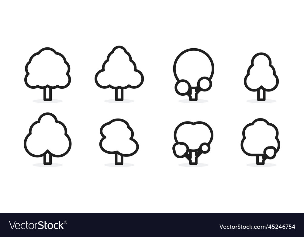Outline icon tree set bundle
