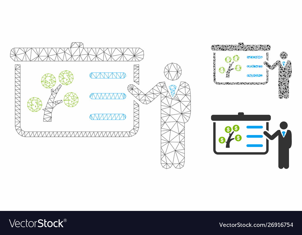 Presentation mesh 2d model and triangle vector image Presentation mesh 2d model and triangle