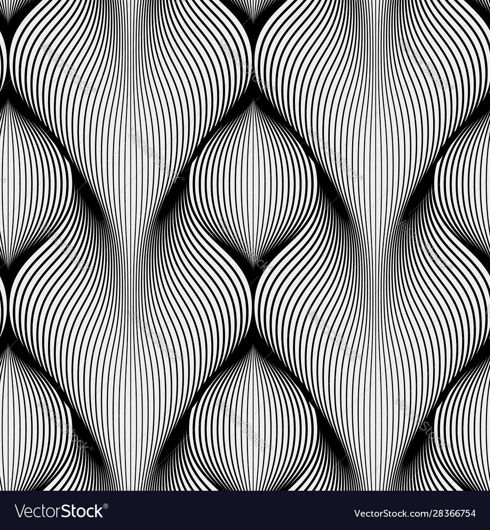 Seamless pattern geometric waves with volume