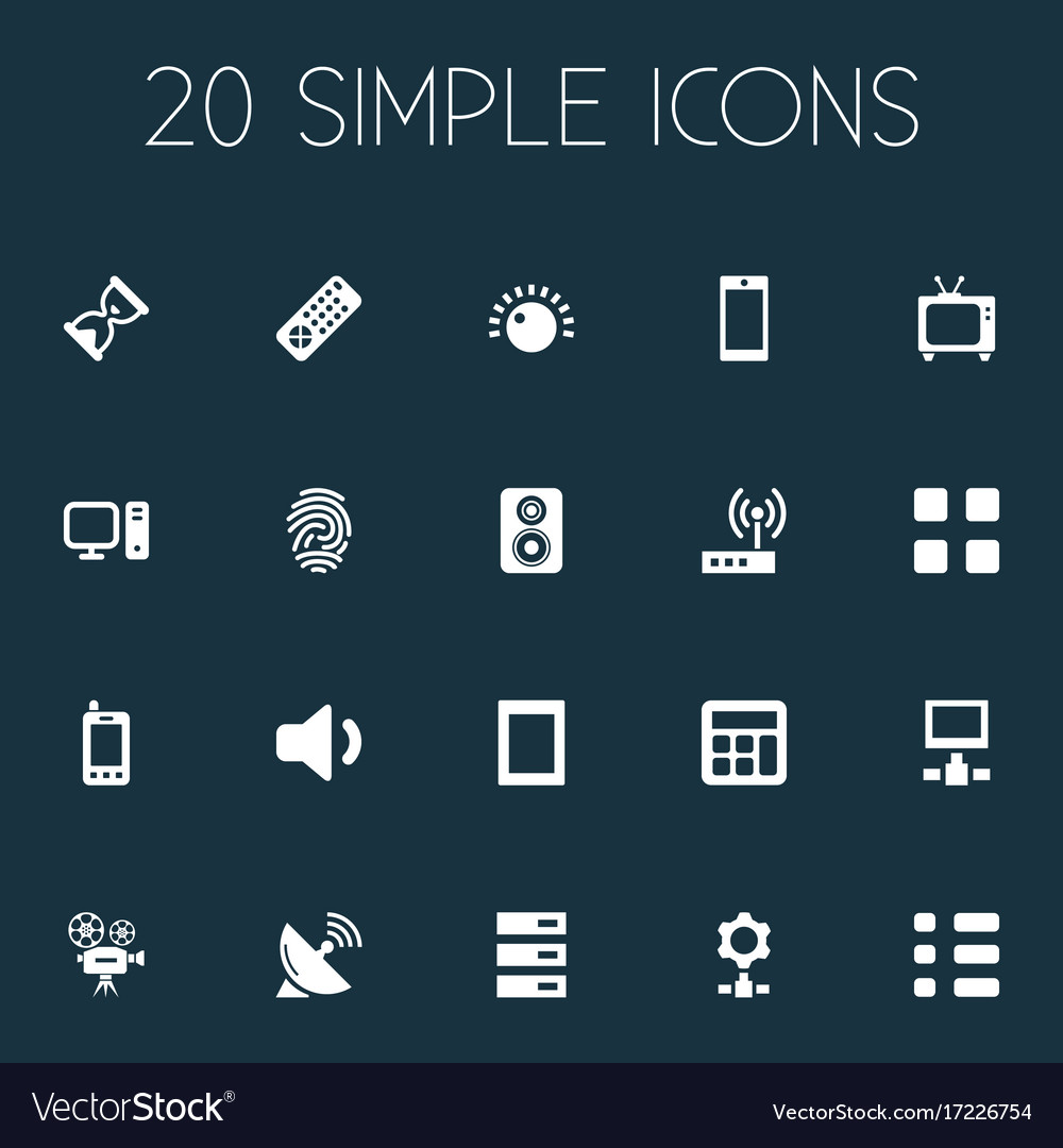 Set of simple device icons