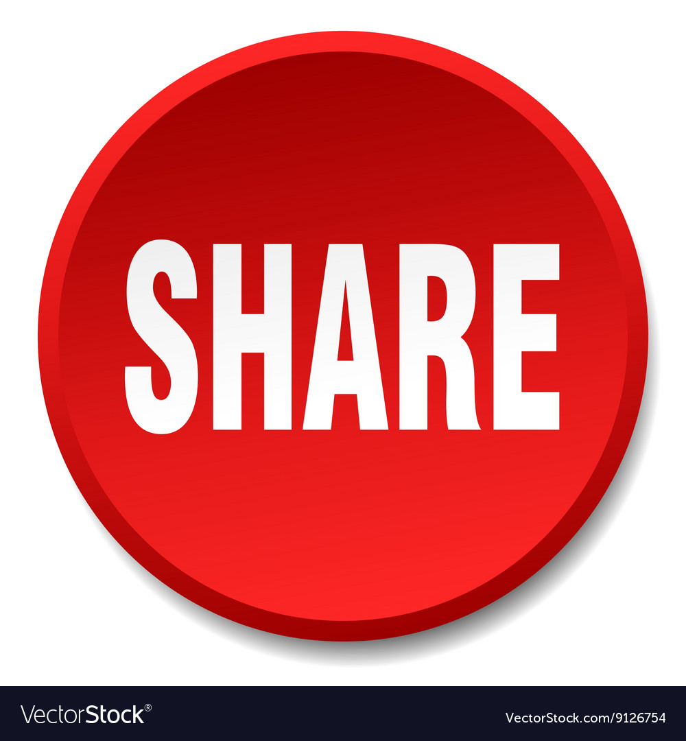 Share red round flat isolated push button