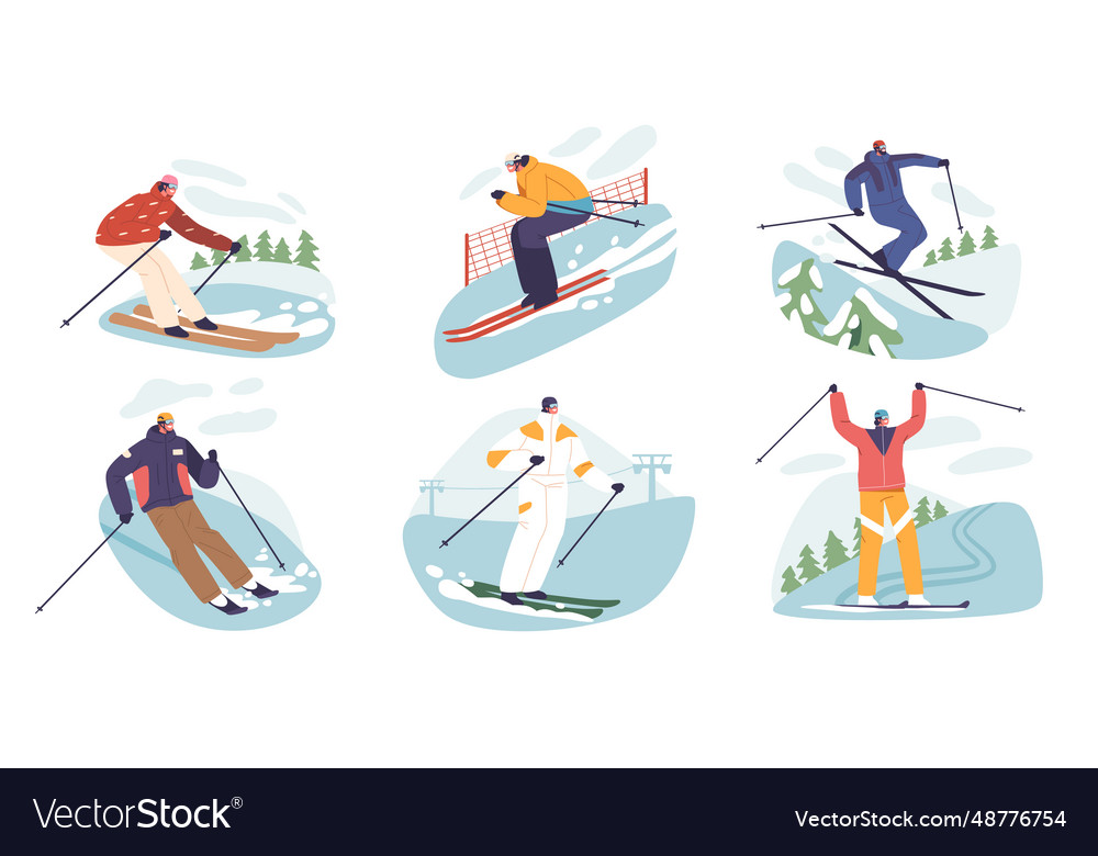 Skilled athletes male and female characters Vector Image