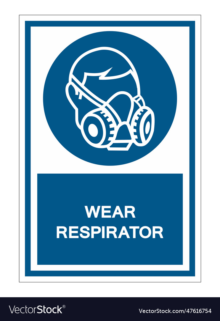 Symbol wear respirator sign isolate on white