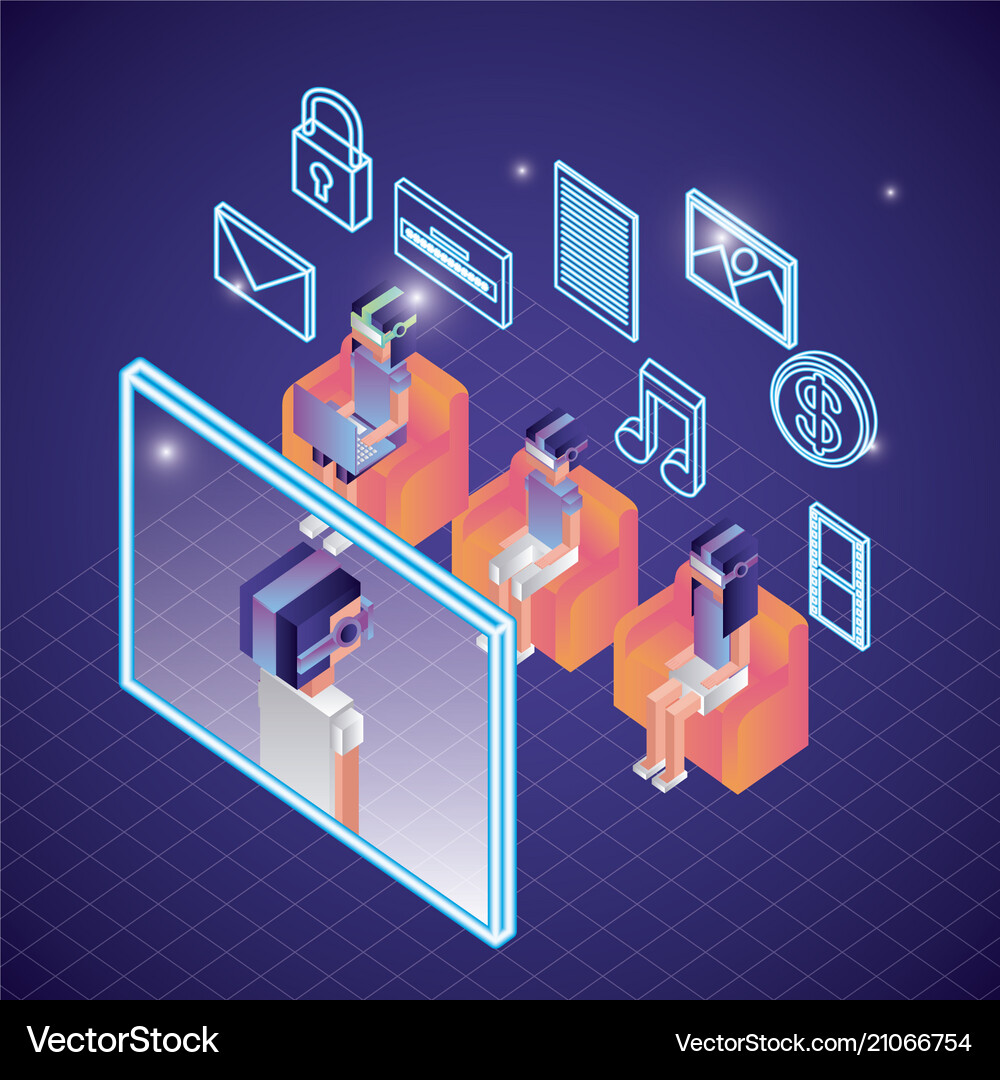 Virtual reality isometric Royalty Free Vector Image