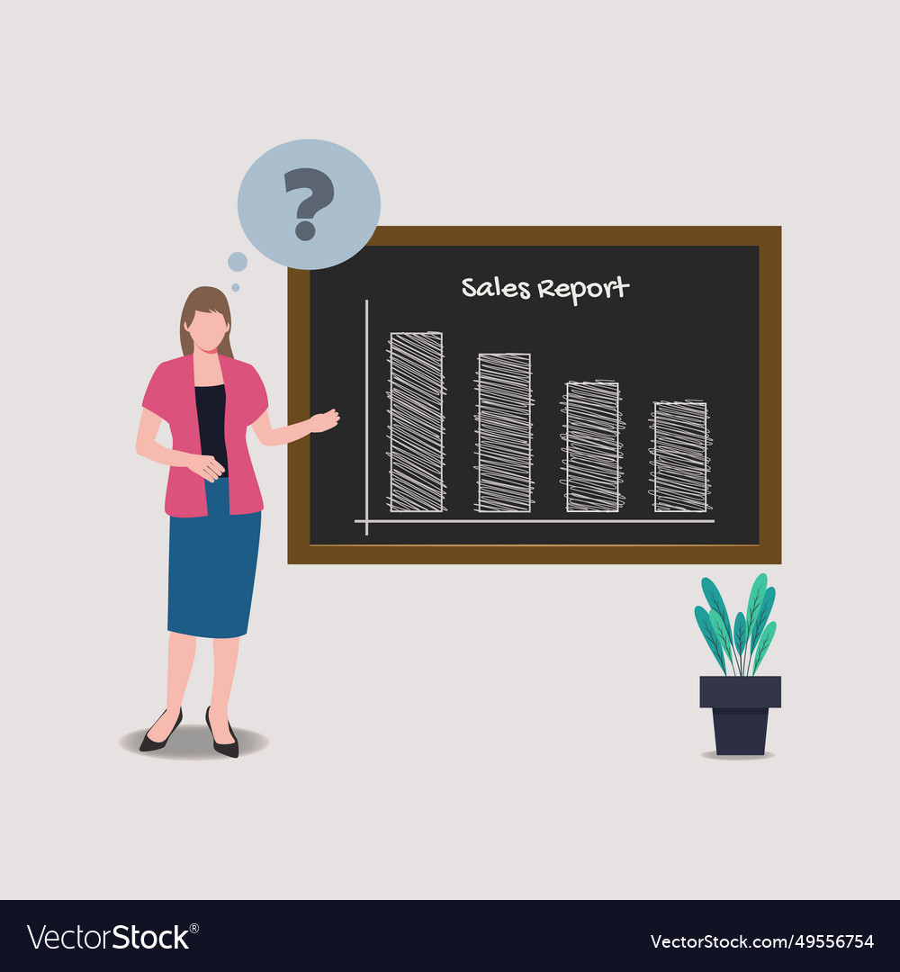 Woman presenting a sales report