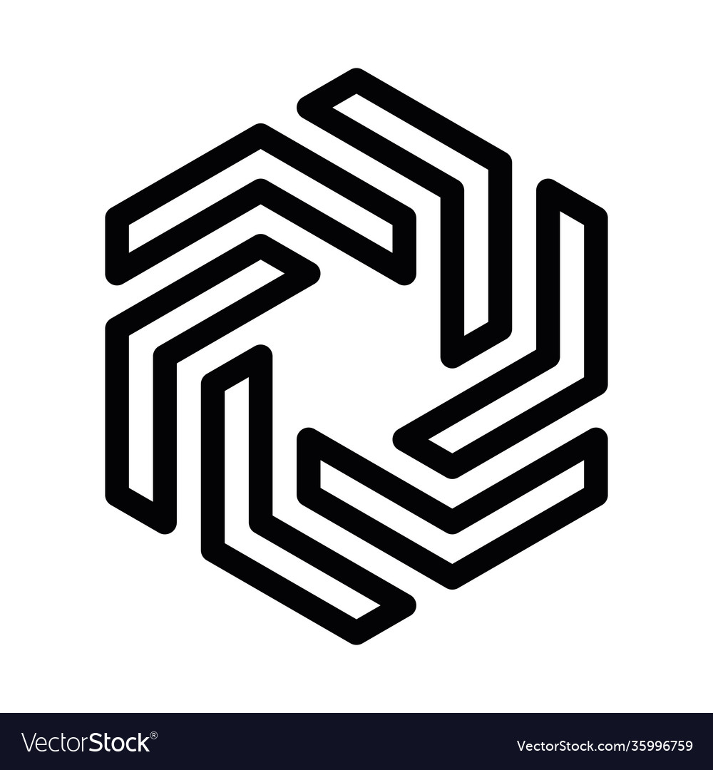 Abstract hexagonal vane design element vector image Abstract hexagonal vane design element