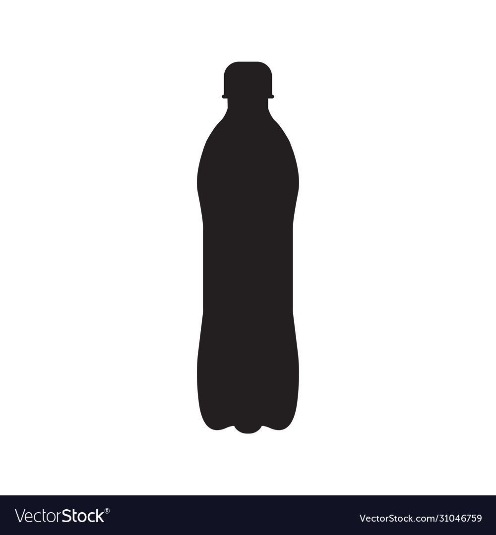 Black silhouette a water bottle Royalty Free Vector Image