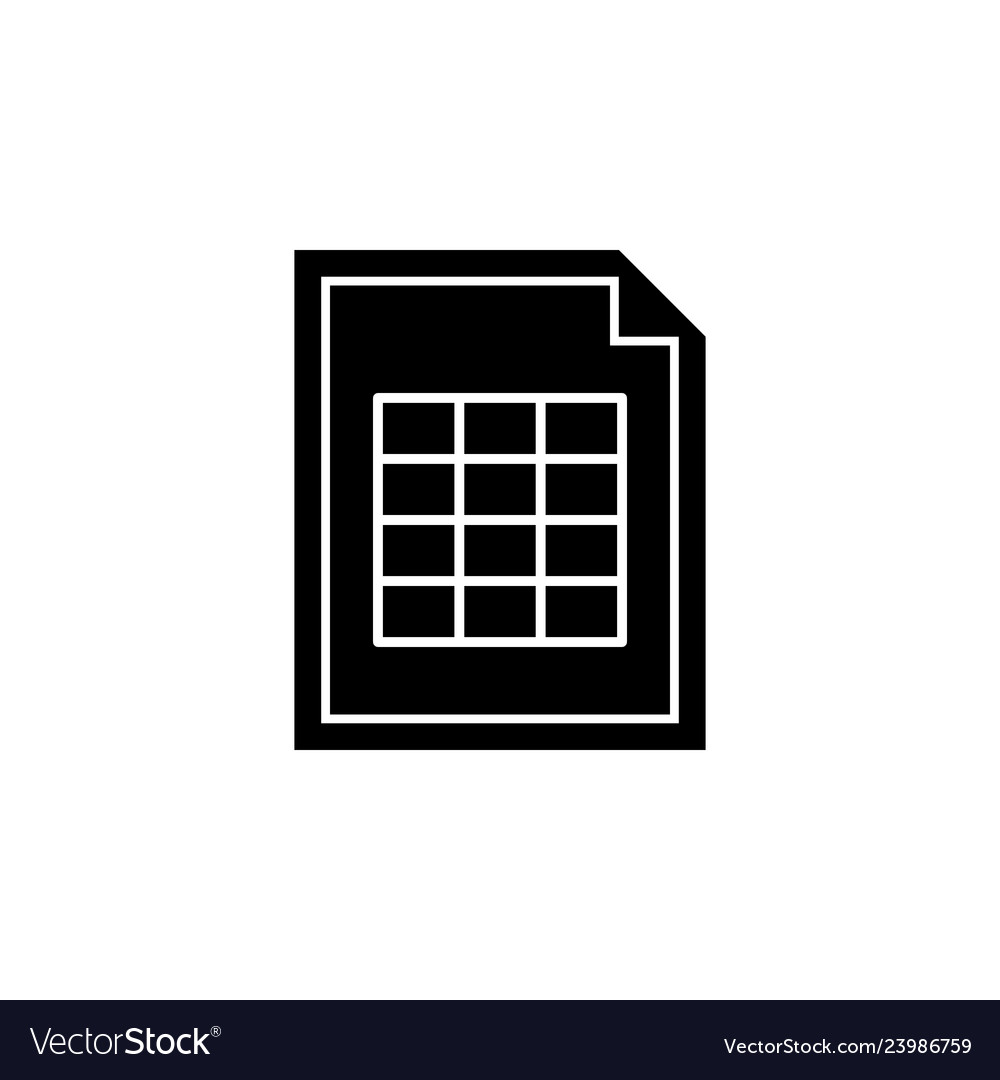 Document spreadsheet table icon signs and symbols vector image Document spreadsheet table icon signs and symbols