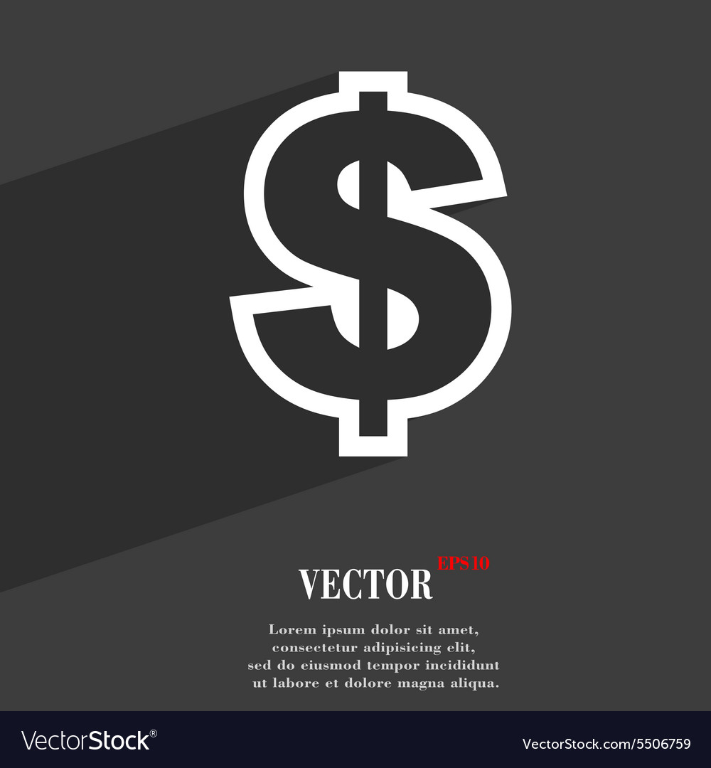 Dollar icon symbol flat modern web design