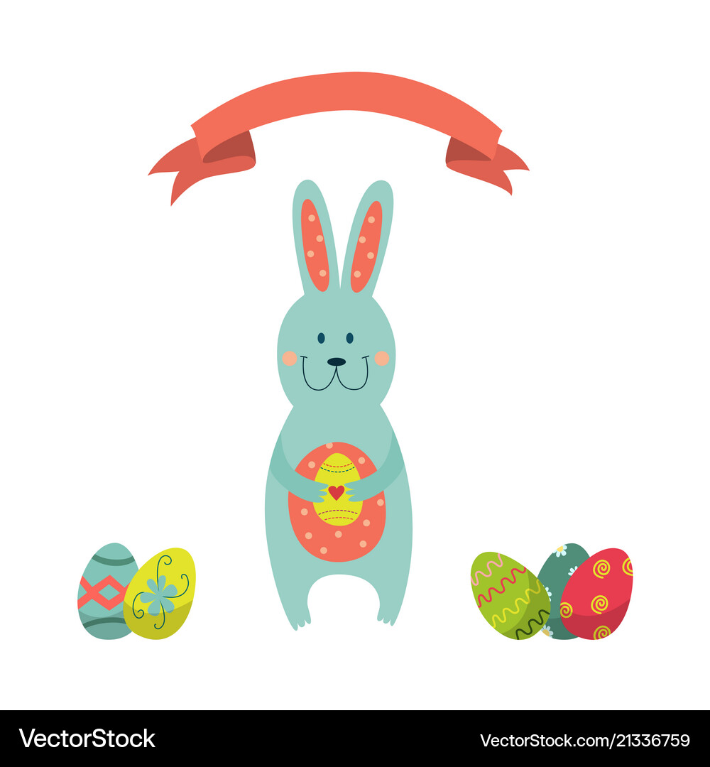 Flat easter symbols icon set Royalty Free Vector Image