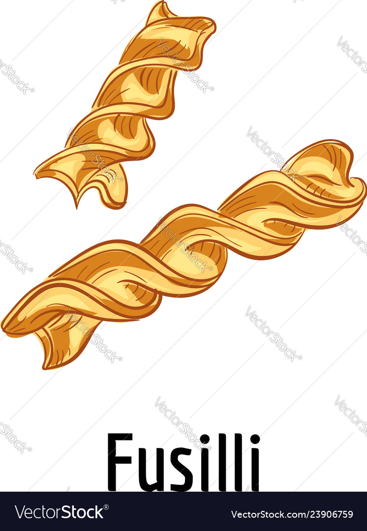 Fusilli icon cartoon style Royalty Free Vector Image