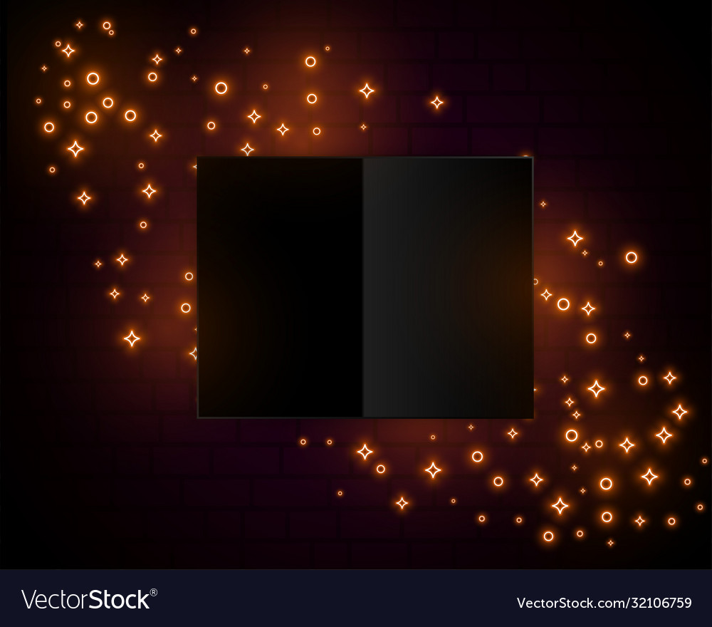 Golden sparkle lights neon style background design