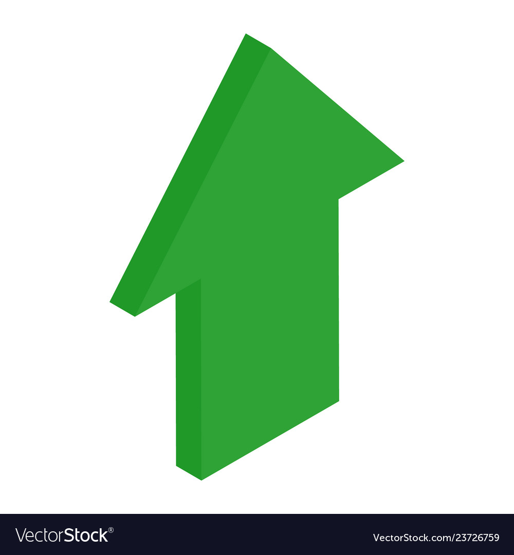 Green isometric arrows growth sign