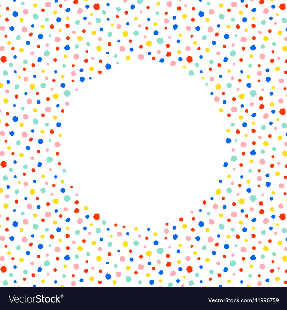 Hand drawn of colorful polka dots with empty