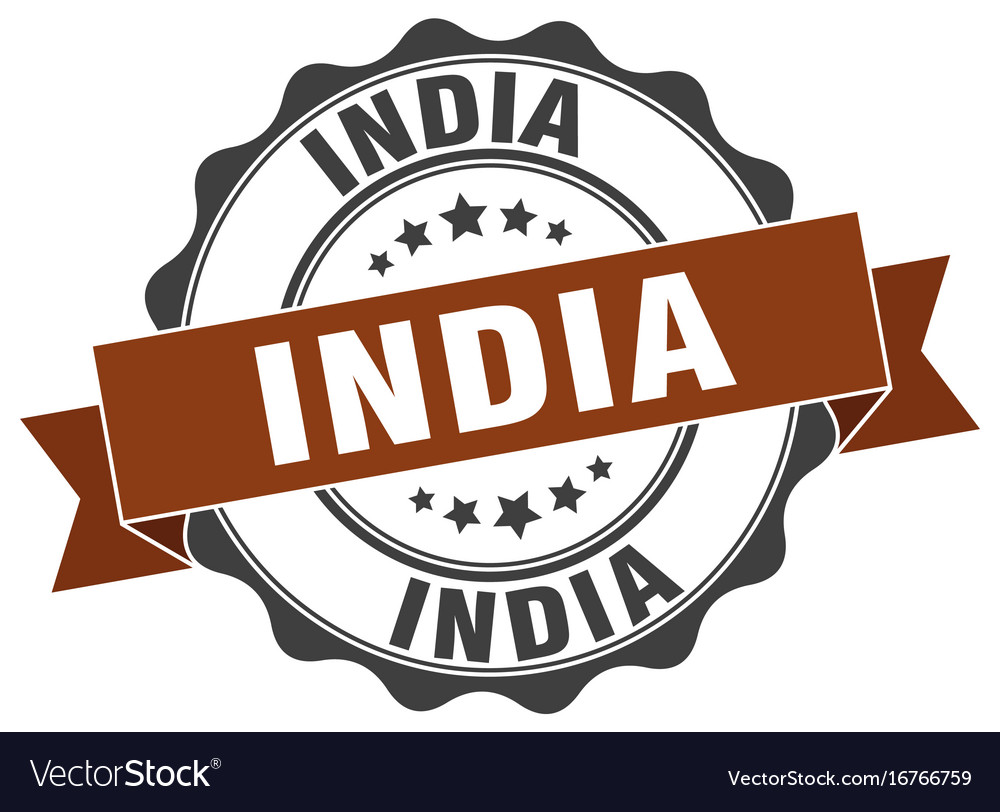 India Round Ribbon Seal Royalty Free Vector Image