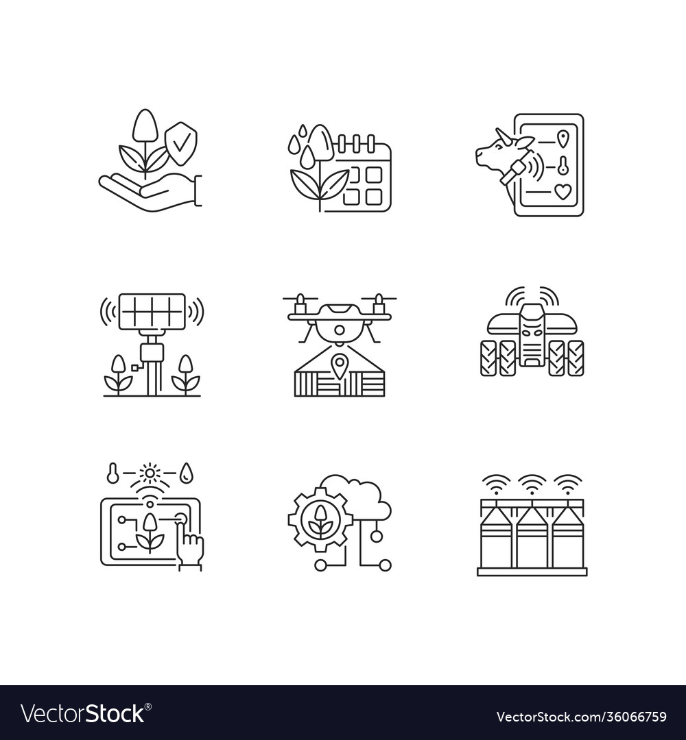 Linear Farm & Tech Icons