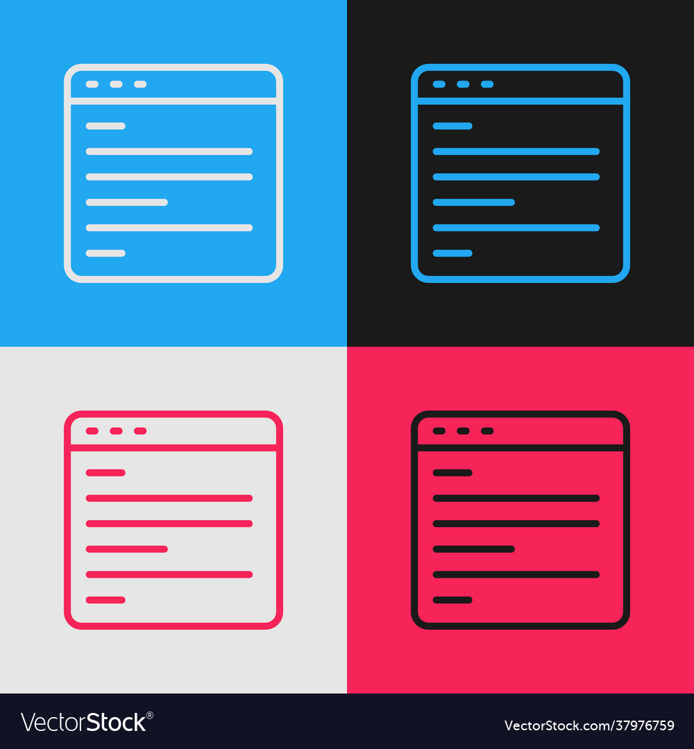 Pop art line computer api interface icon isolated vector image Pop art line computer api interface icon isolated