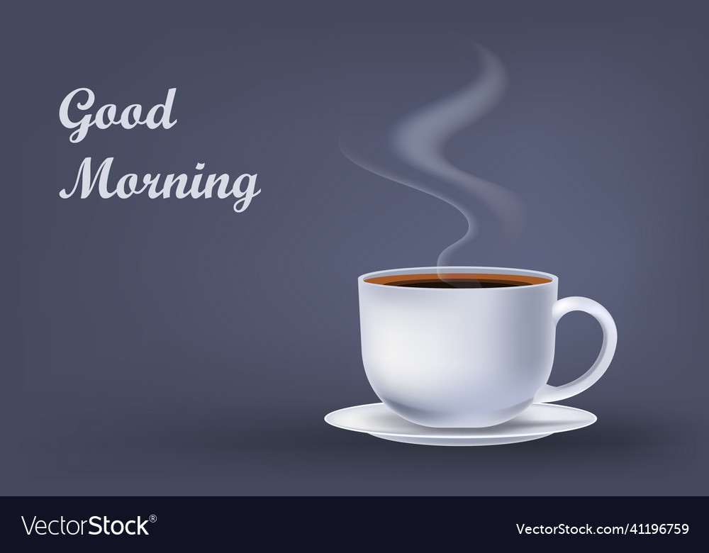 Realistic coffee cup hot american drink good Vector Image