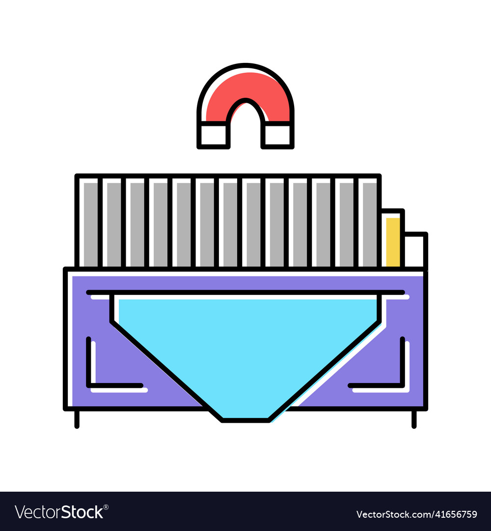 Sorting metal garbage machine color icon vector image Sorting metal garbage machine color icon