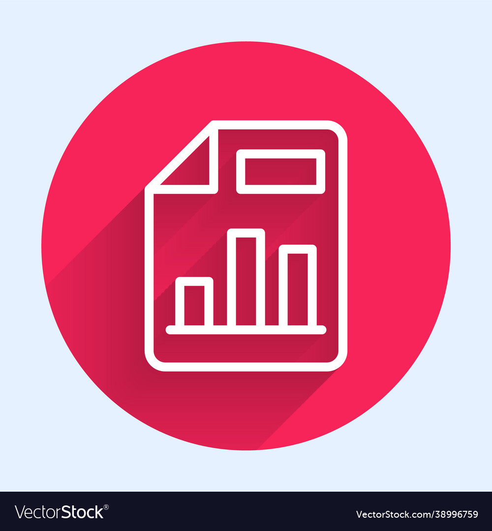 White line document with graph chart icon isolated vector image White line document with graph chart icon isolated