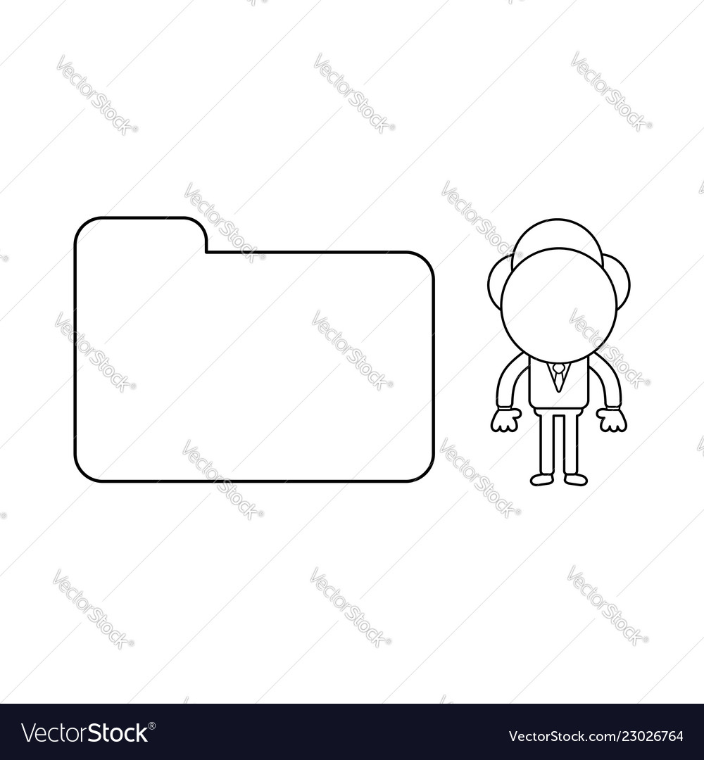 Businessman character with closed file folder vector image Businessman character with closed file folder