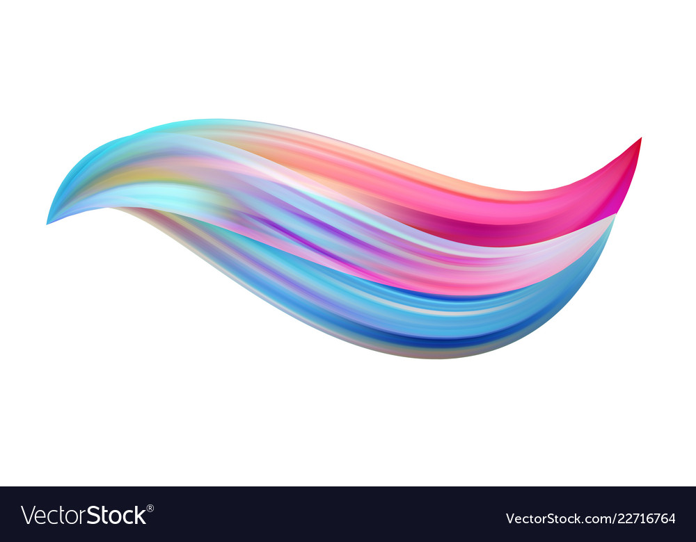 Colorful flow brush stroke ribbon isolated line Vector Image