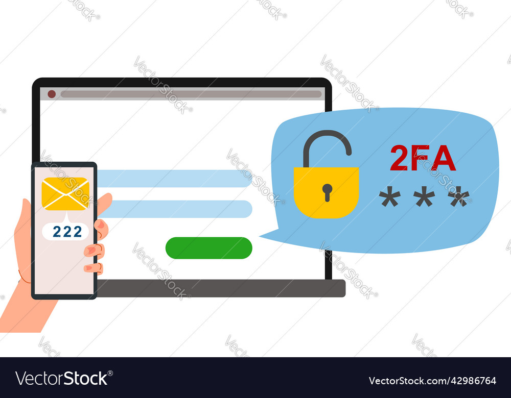 Concept of two-factor authentication security