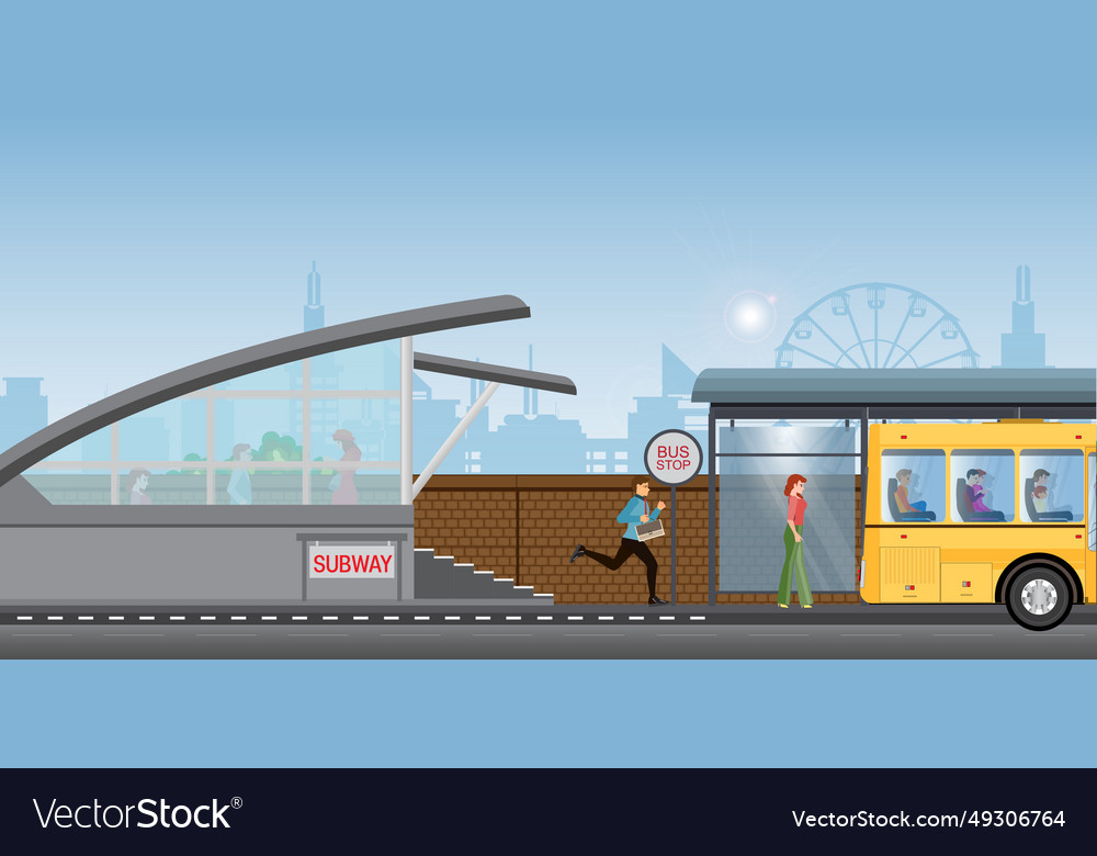 Tägliche Reisesituationen trendig per U-Bahn und Bus