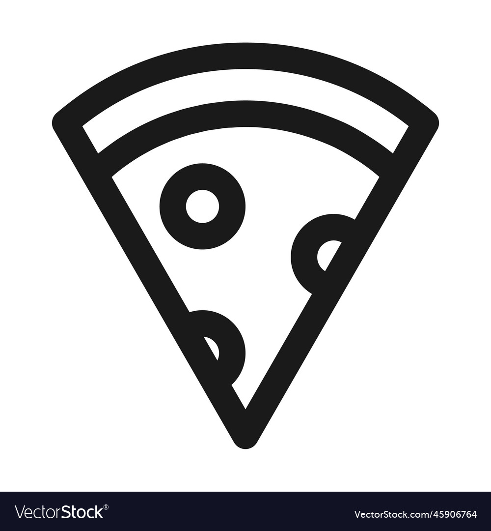 Fresh pizza slice separated linear icon
