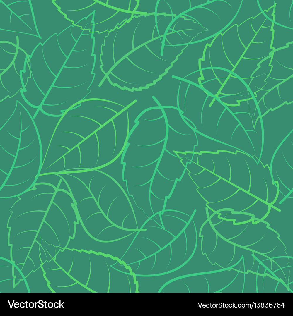 Green leaves seamless pattern Royalty Free Vector Image