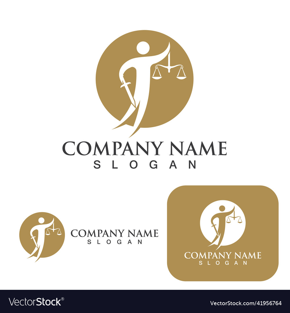 Justice law logo template Royalty Free Vector Image