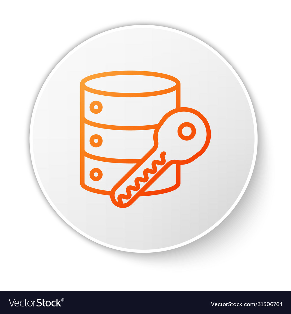 Orange line server security with key icon isolated Vector Image Orange line server security with key icon isolated