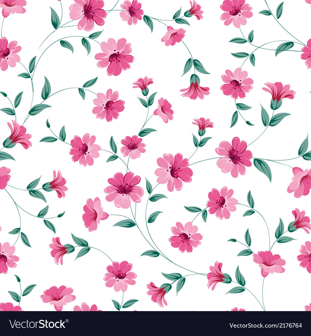 Pink flowers fabric Royalty Free Vector Image - VectorStock