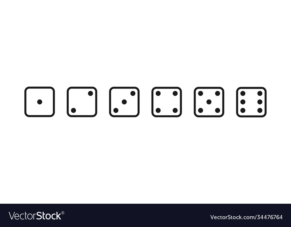 Playing dice from 1 to 6 game die in flat design