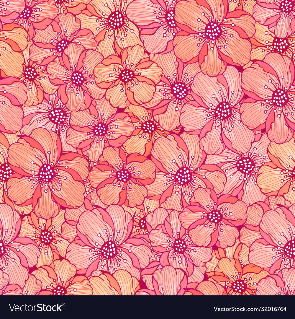 Seamless pattern with flowers