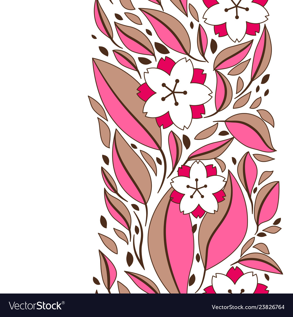 Seamless pattern with sakura or cherry blossom