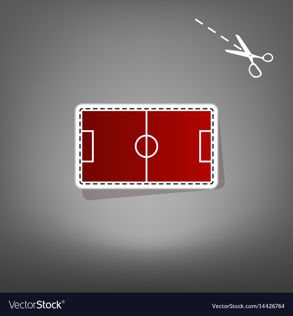 Soccer Field Red Icon With For Applique Royalty Free Vector