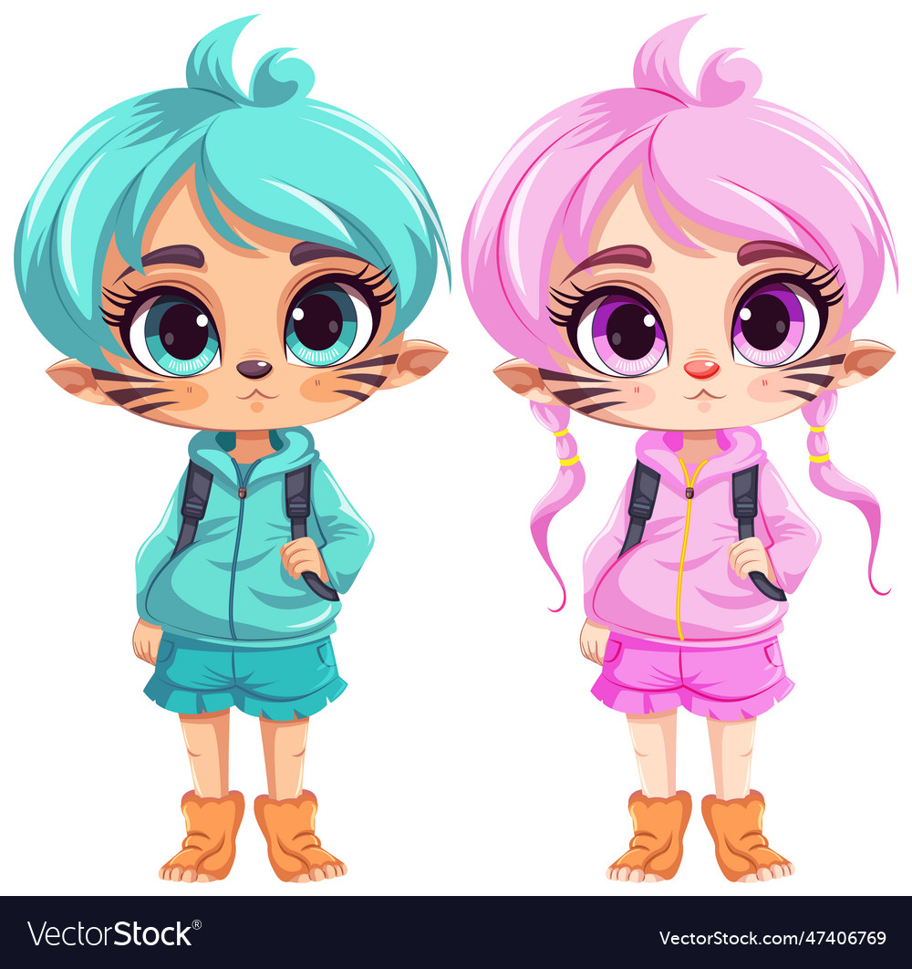 A cat human hybrid in fantasy cartoon style vector image A cat human hybrid in fantasy cartoon style