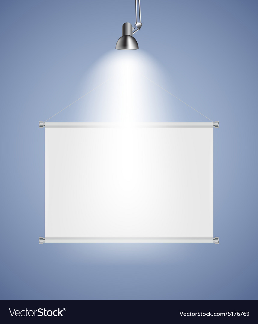 Background with lighting lamp and frame empty