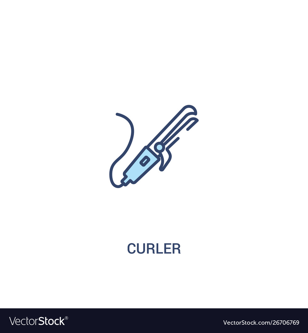 Curler concept 2 colored icon simple line element Vector Image Curler concept 2 colored icon simple line element