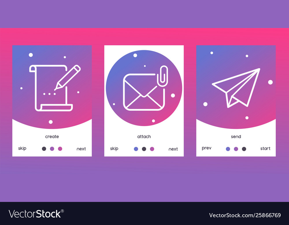 Email outline icons set o posters banners