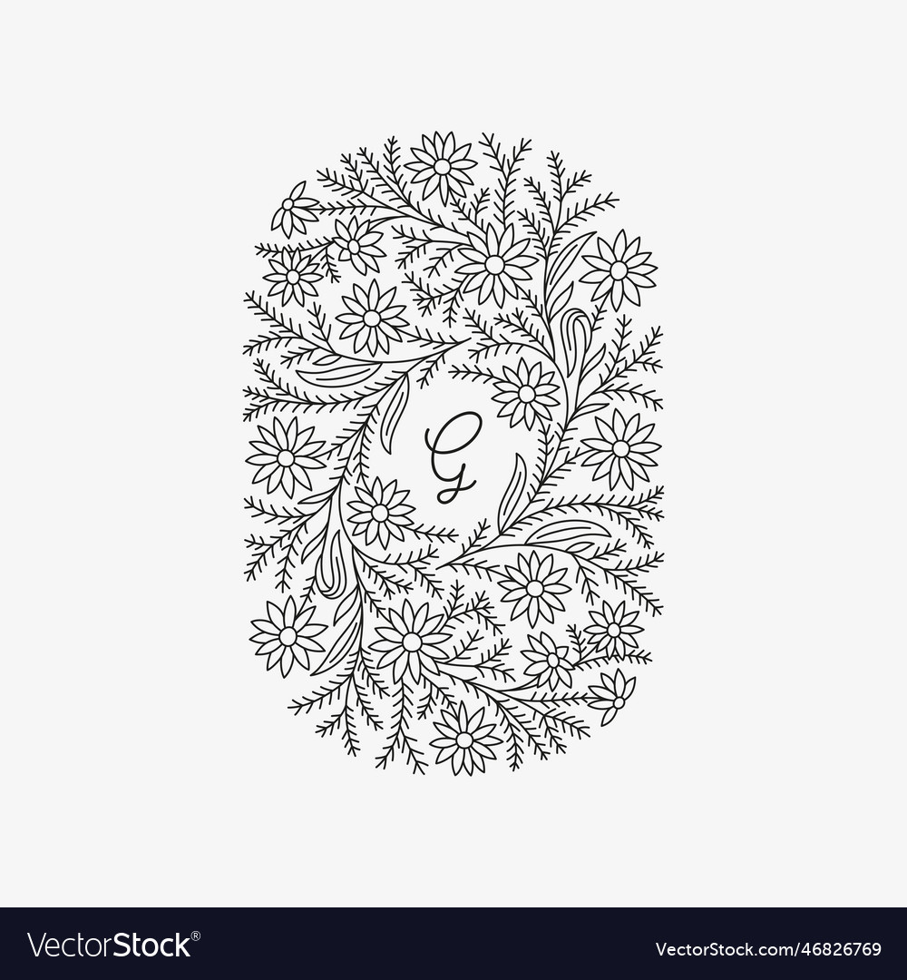 Floral monogram Royalty Free Vector Image - VectorStock