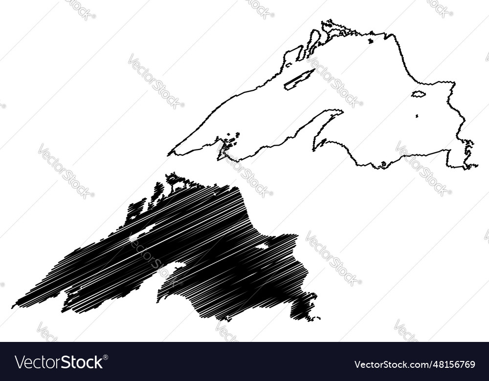 Lake Superior Canada United States North America Vector Image